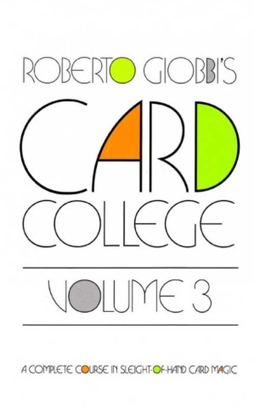 Card College（Roberto Giobbi）（Hermetic Press， Inc. 1998）