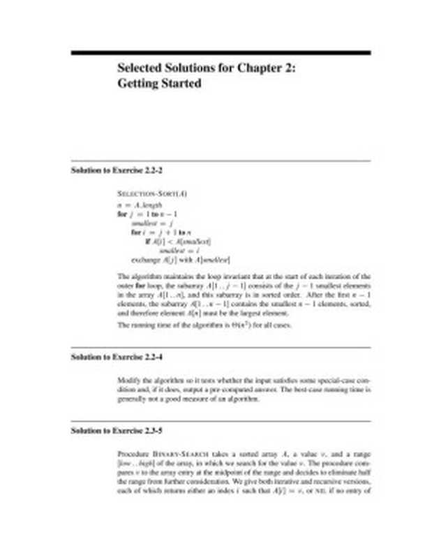 Introduction to algorithms [solutions]（Thomas H. Cormen， Charles E. Leiserson， Ronald L. Rivest， Clifford Stein）（The MIT Press 2009）