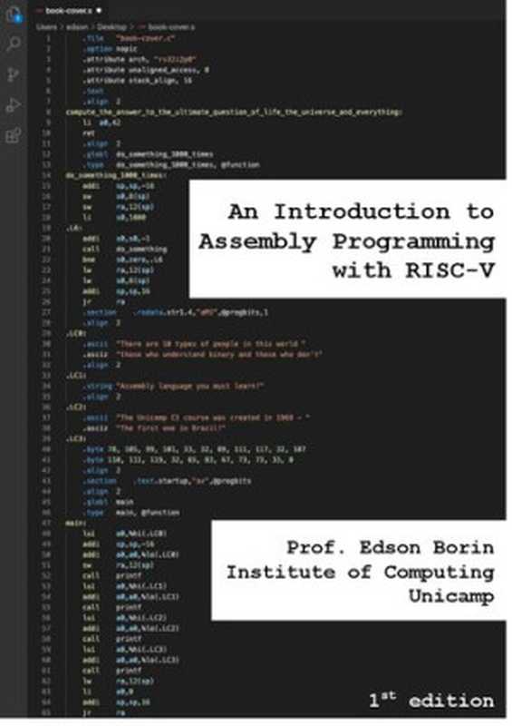 An introduction to assembly programming with RISC-V(Edson Borin)(Edson Borin, Institute of Computing - University of Campinas 2021)