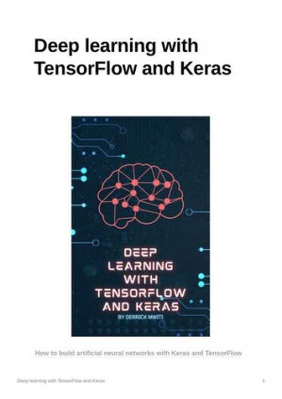 Deep learning with TensorFlow and Keras（Derrick mwiti）（leanpub.com 2022）