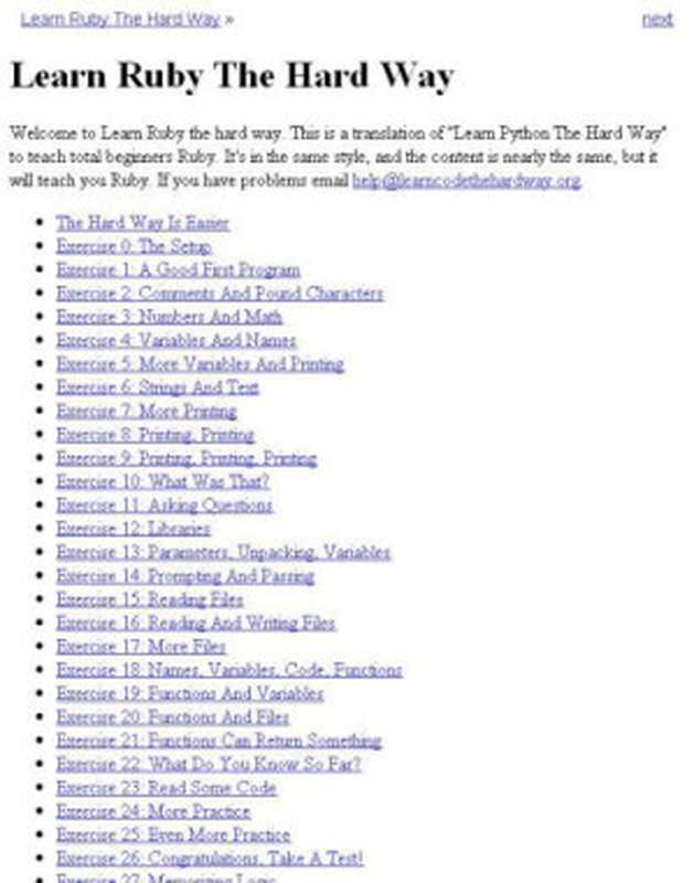 Learn Ruby The Hard Way(Zed Shaw)(2012)