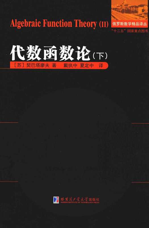 俄罗斯数学精品译丛 代数函数论 下(刘培杰)(哈尔滨工业大学出版社)