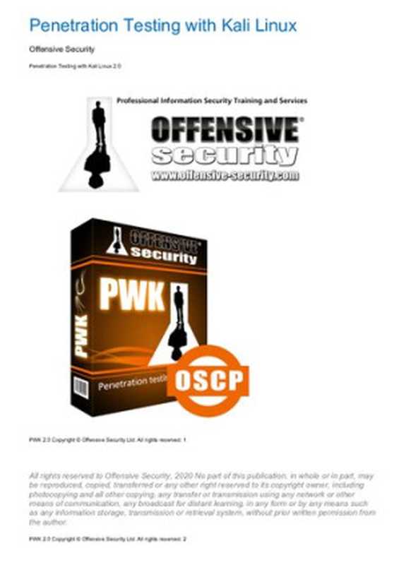 Penetration Testing with Kali Linux（Offensive Security）（2020）
