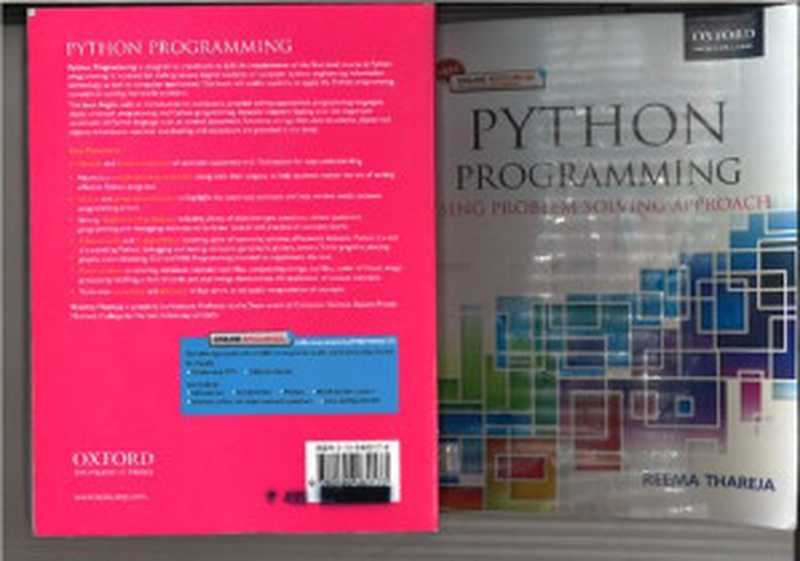 Python Programming: Using Problem Solving Approach(Thareja, Reema)(Oxford Univ Pr 2019)