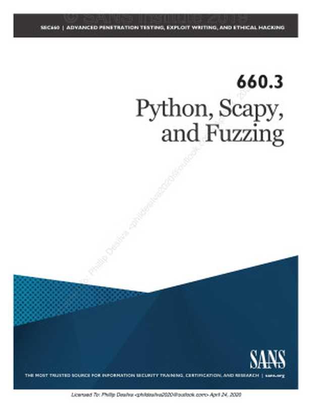 660.3 - Python, Scapy, and Fuzzing(SANS Institute)(2020)