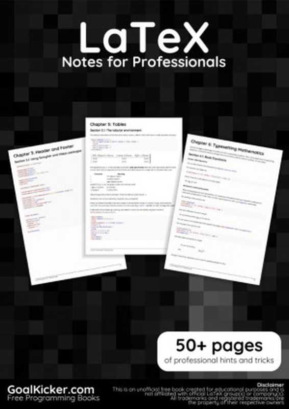 LaTeX Notes for Professionals(GoalKicker)(GoalKicker)
