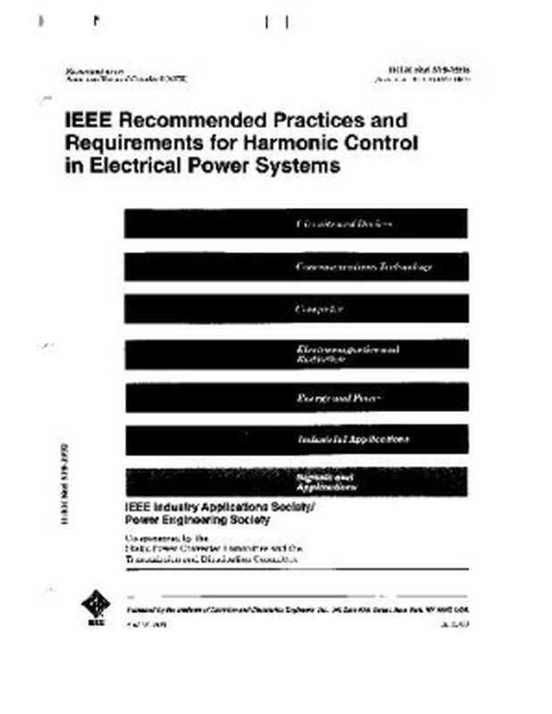 IEEE Std 519-1992 Recommended Practices and Requirements for Harmonic Control in Electrical Power Systems, IEEE Std 519-1992(American National Standards Institute, Ieee Power Engineering Society)(IEEE Standards Office 1993)