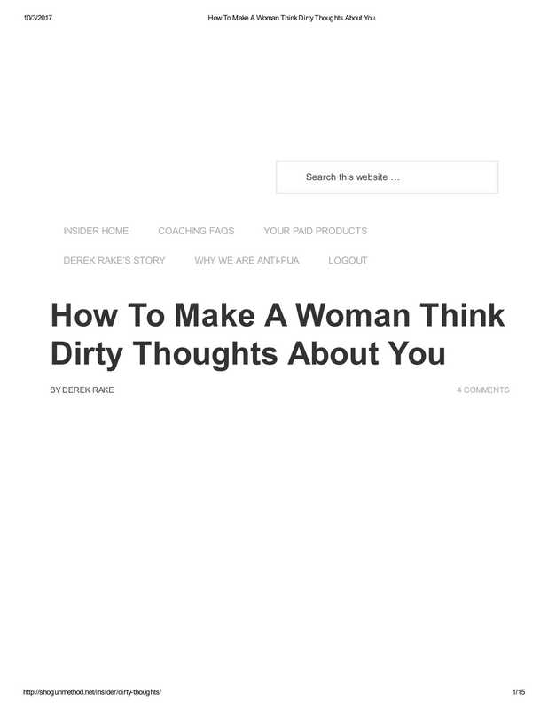 How To Make A Woman Think Dirty Thoughts About You(Derek Rake)