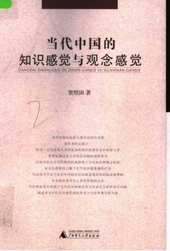 当代中国的知识感觉与观念感觉(贺照田)(广西师范大学出版社 2006)
