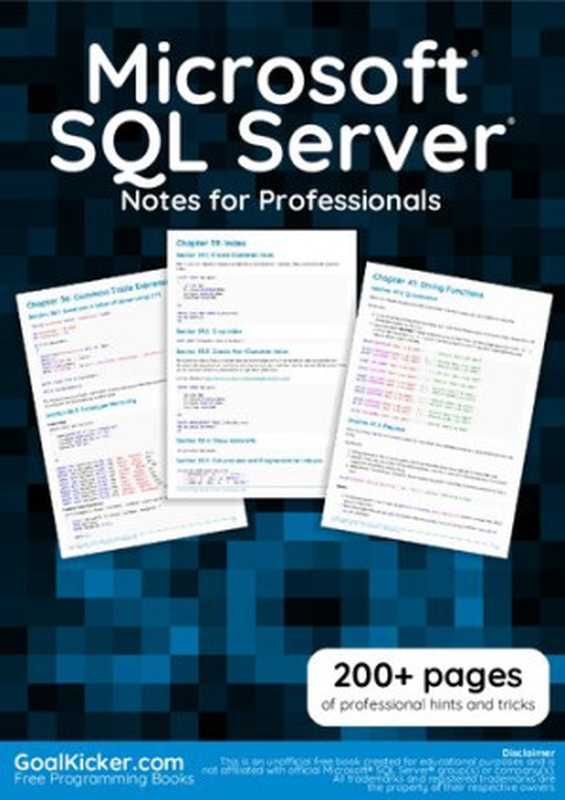 Microsoft SQL Server Notes for Professionals（GoalKicker.com）（GoalKicker.com）