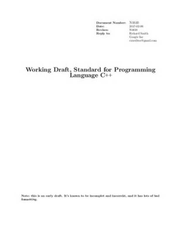 Standard for Programming Language C++(Unknown)(2017)