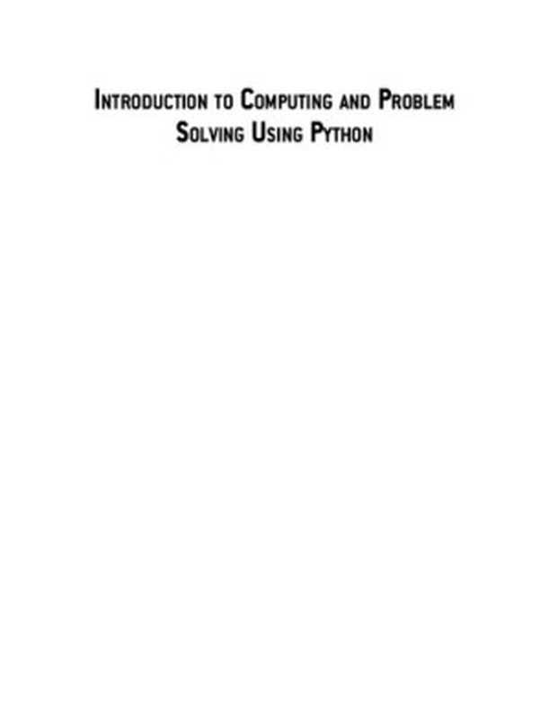 Introduction To Computing And Problem Solving Using Python(E. Balaguruswamy)(Mc Graw Hill India 2016)