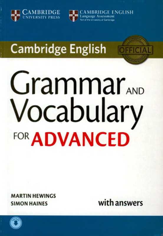 Grammar and Vocabulary for Advanced Audio included(Martin Hewings Simon Haines)(Cambridge 2015)