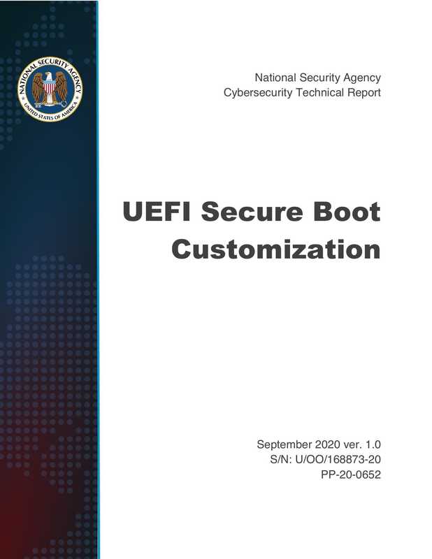 UEFI Secure Boot Customization(National Security Agency Cybersecurity Technical Report)