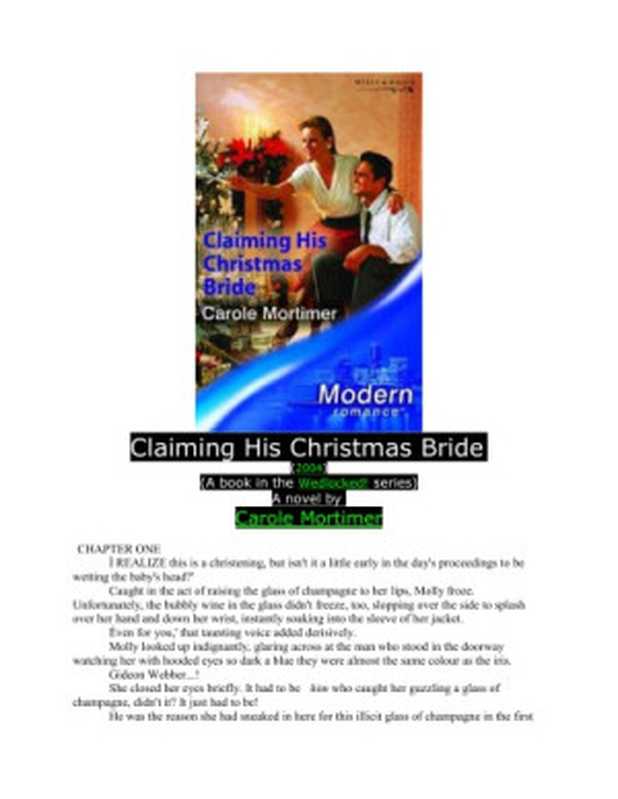 Claiming His Christmas Bride(Mortimer Carole)(Mills & Boon 2005)