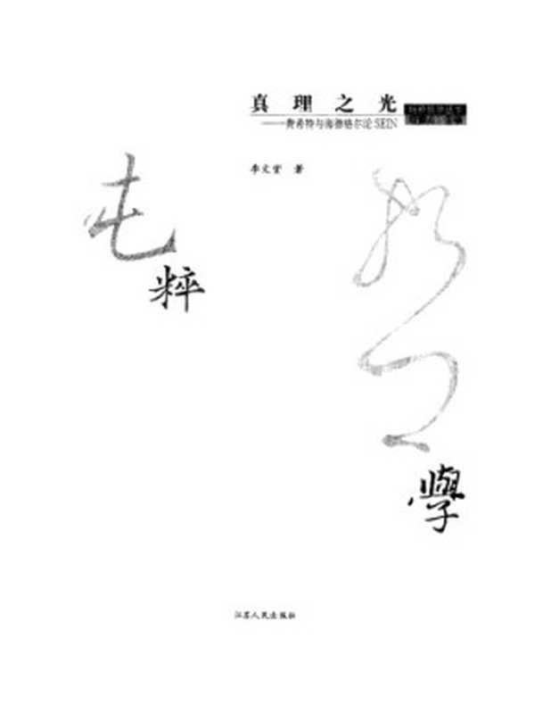 真理之光 费希特与海德格尔论SEIN（李文堂）（江苏人民出版社 2002）
