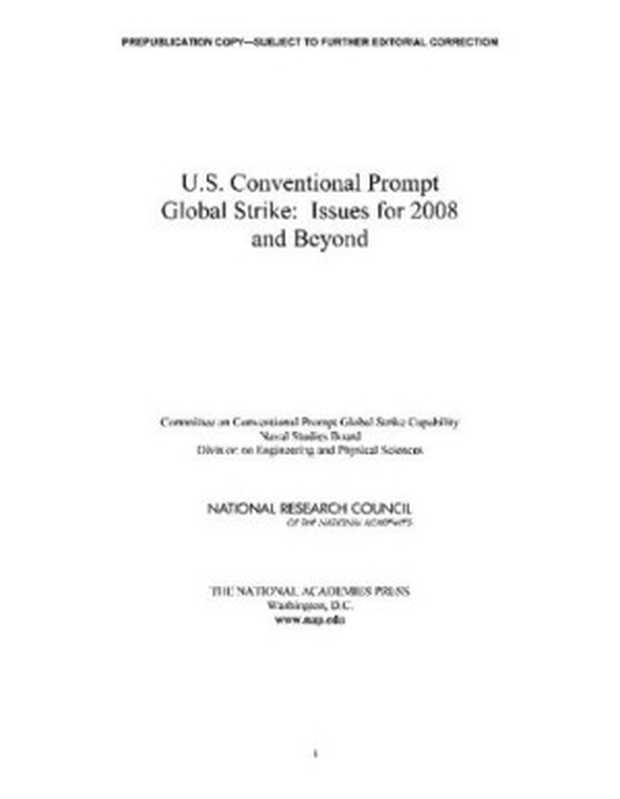 U.S. Conventional Prompt Global Strike(National Academy Press)(National Academies Press 2008)