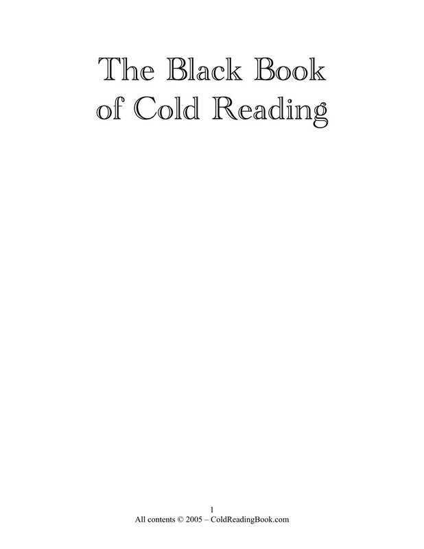 The black book of cold reading（Jack Ellis）