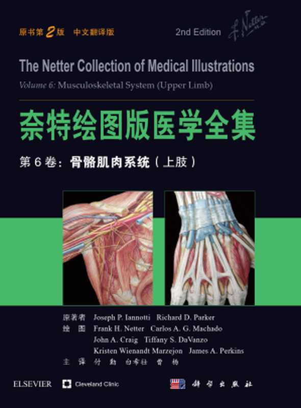 奈特绘图版医学全集 第6卷 骨骼肌肉系统（上肢）（第2版）（中文翻译版）（主译 付勤 白希壮 曹杨）（科学出版社 2019）