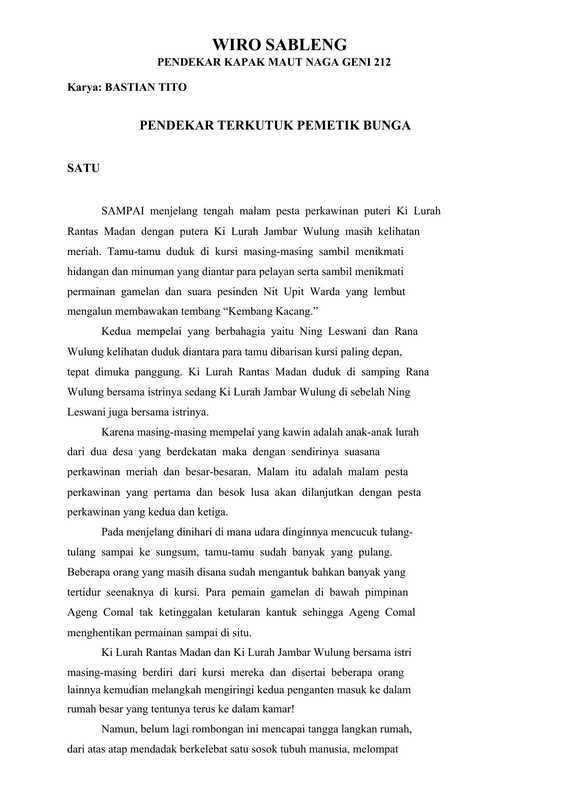 Wiro Sableng #6 - Pendekar Terkutuk Pemetik Bunga(Bastian Tito)