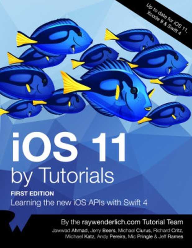 iOS 11 by Tutorials  Learning the new iOS APIs with Swift 4（the raywenderlich Tutorial Team  Jawwad Ahmad  Jerry Beers  Michael Ciurus  Richard Critz  Michael Katz  Andy Pereira  Mic Pringle  Jeff Rames）（Ray Wenderlich; Razeware LLC 2017）