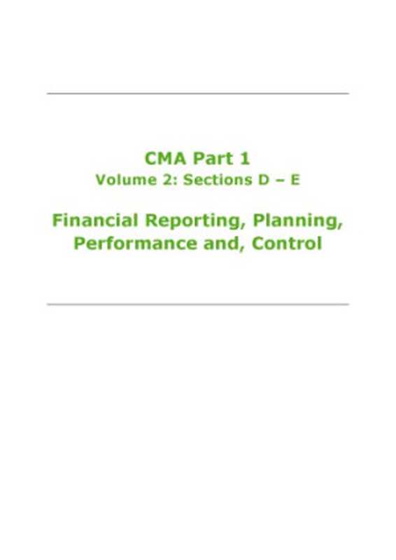 CMA Part 1 Volume 2 Sections D – E(Brian Hock Lynn Roden)