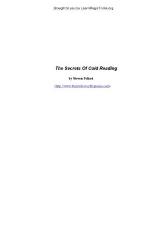 Secrets of Cold Reading（Steven Peliari）（LearnMagicTricks.org）