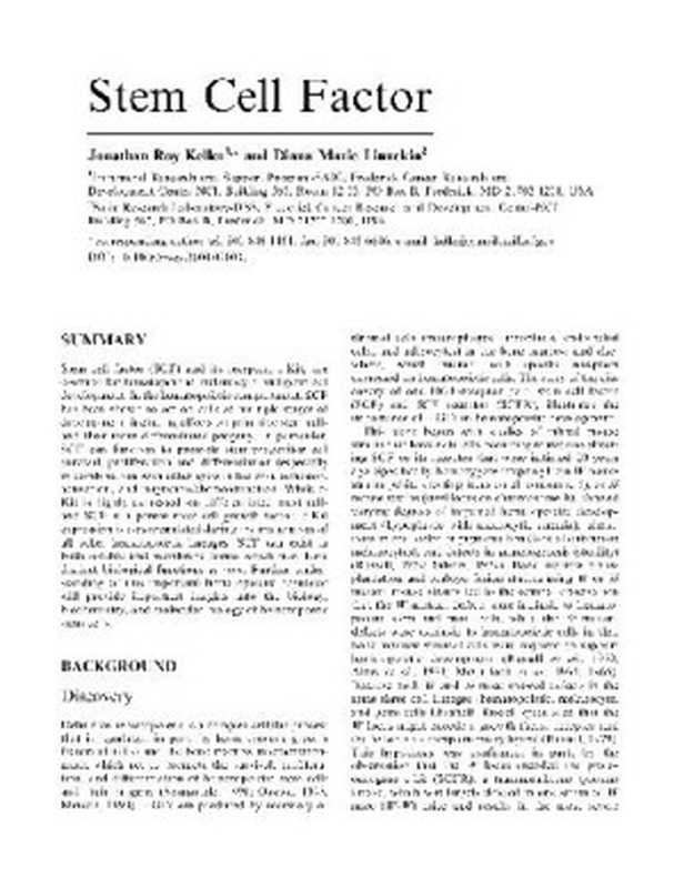 Stem Cell Factor（Johan Lennartsson）（Uppsala Universitet 2002）