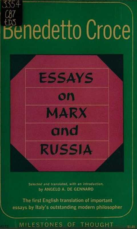 Essays on Marx and Russia(Benedetto Croce)(1966)