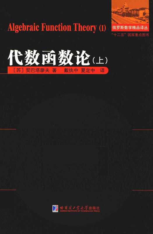 俄罗斯数学精品译丛 代数函数论 上（刘培杰）（哈尔滨工业大学出版社）