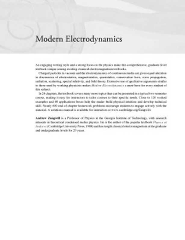 Modern Electrodynamics(Zangwill Andrew)(Cambridge University Press)