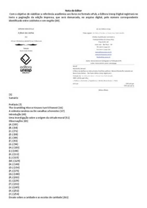 Fábula das Abelhas(Bernard Mandeville)