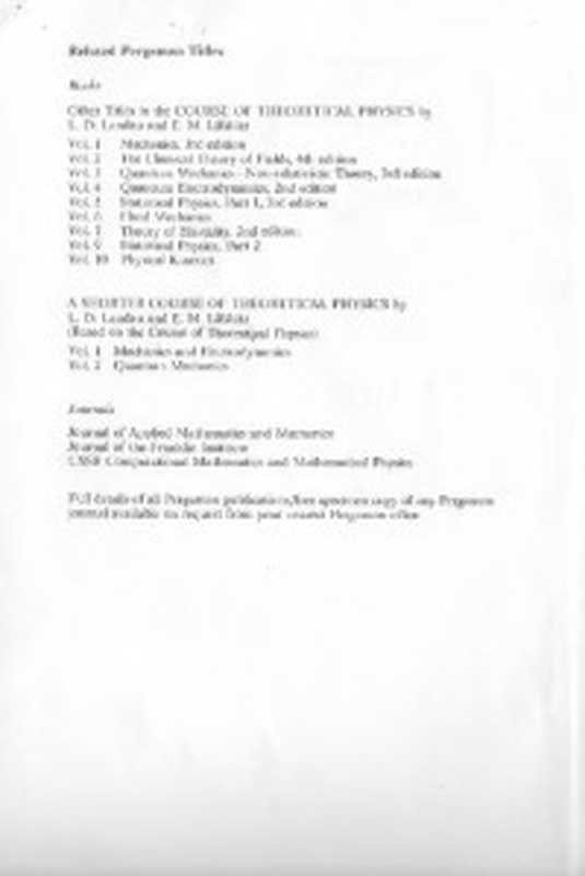 CourseofTheoreticalPhysicsVolume8Volume8SecondEditionElectrodynamicsofContinuousMedia(J.S.BellM.J.KearsleyL.P.PitaevskiiLD...)(Pergamon1984)