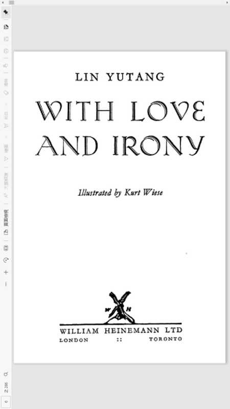 With Love and Irony諷頌集(Yutang Lin林語堂)(1941)