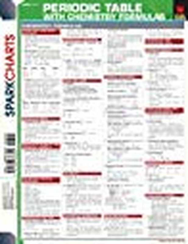 Periodic Table with Chemistry Formulas（SparkNotes）（SparkCharts 2002）