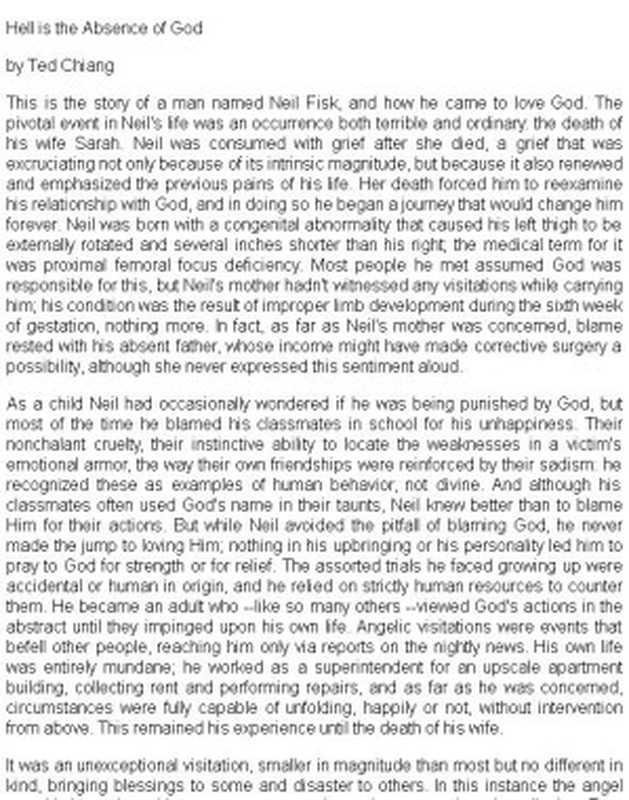 Hell is the Absence of God（Chiang Ted）（2010）