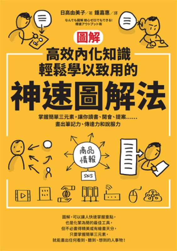 【圖解】高效內化知識、輕鬆學以致用的神速圖解法 掌握簡單三元素 讓你讀書、開會、提案⋯⋯畫出筆記力、傳達力和說服力 = なんでも図解 絵心ゼロでもできる! 爆速アウトプット術(日高由美子 著 ; 鍾嘉惠 譯)(采實文化事業股份有限公司 2022)