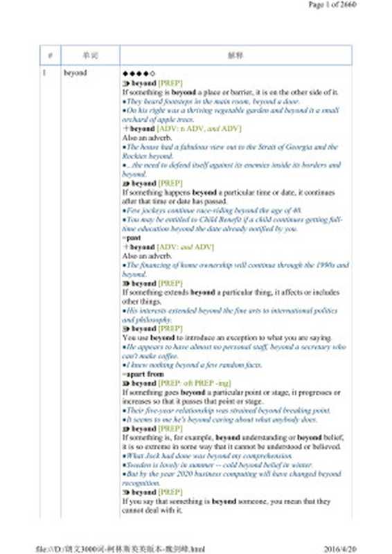 朗文3000词-柯林斯英英版本（魏剑峰）