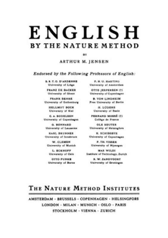 English by the Nature Method（Arthur M. Jensen）（The Nature Method Institutes）