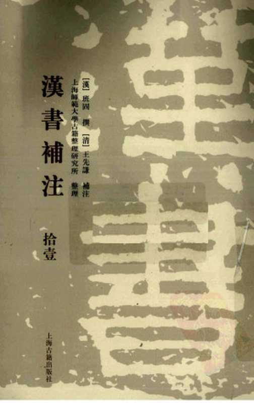 漢書補注 (第十一册)（[漢] 班固 撰；[清] 王先謙 補注；上海師範大學古籍整理研究所 整理）（上海古籍出版社 2008）