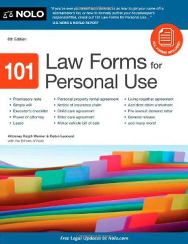 101 Law Forms for Personal Use (8th Ed)（Ralph Warner  Robin Leonard）（Nolo 2011）