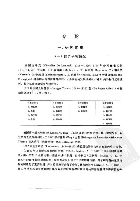 中国动物志无脊椎动物第十六卷珊瑚虫纲海葵目角海葵目群体海葵目【无封面、版权页】（裴祖南）（科学出版社SciencePress1998）