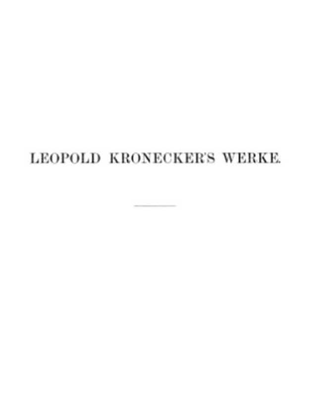 Leopold Kronecker