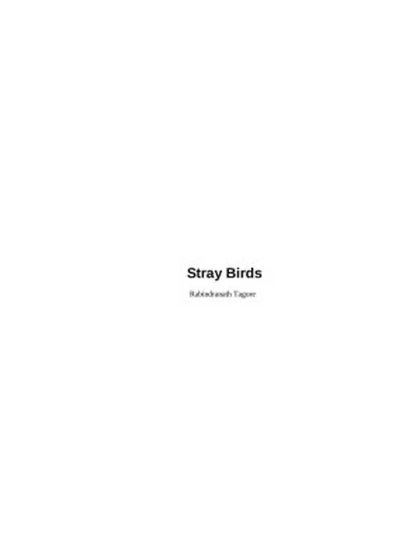 StrayBirds（RabindranathTagore）