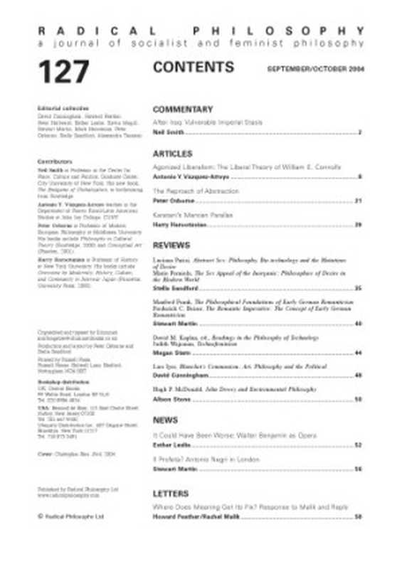 RadicalPhilosophy#127（RadicalPhilosophy）（2004）