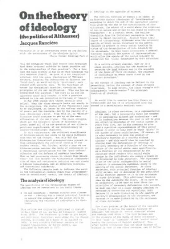 [Article]OntheTheoryofIdeology(ThePoliticsofAlthusser)（JacquesRanciere）
