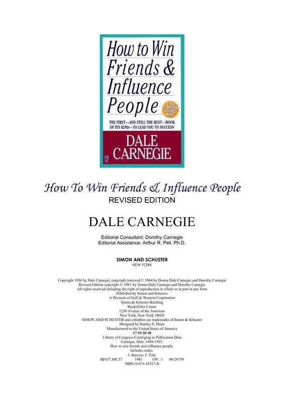 HowToWinFriends&InfluencePeople（SIMONANDSCHUSTER）