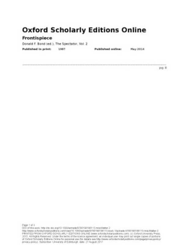 TheSpectator.VolumeII（DonaldFredericBond）（ClarendonPress1987）