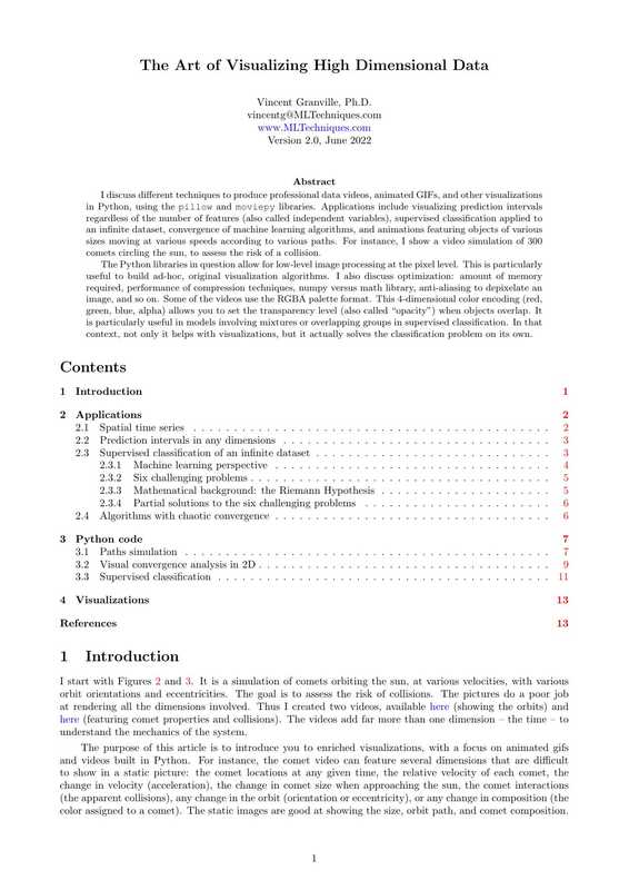 TheArtofVisualizingHighDimensionalData（VincentGranville）（MachineLearningTechniques2022）