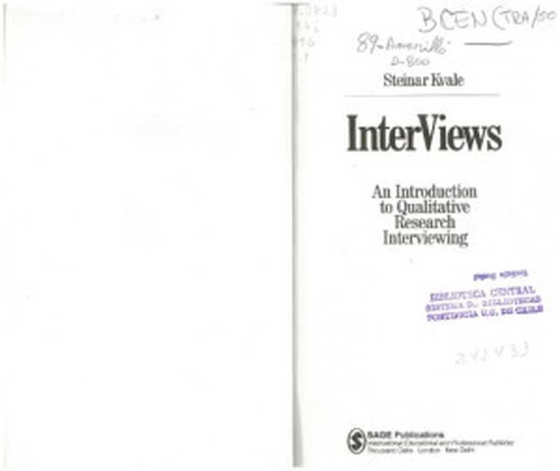 InterViewsAnIntroductiontoQualitativeResearchInterviewing（SteinarKvale）（SAGEPublicationsInc.1996）